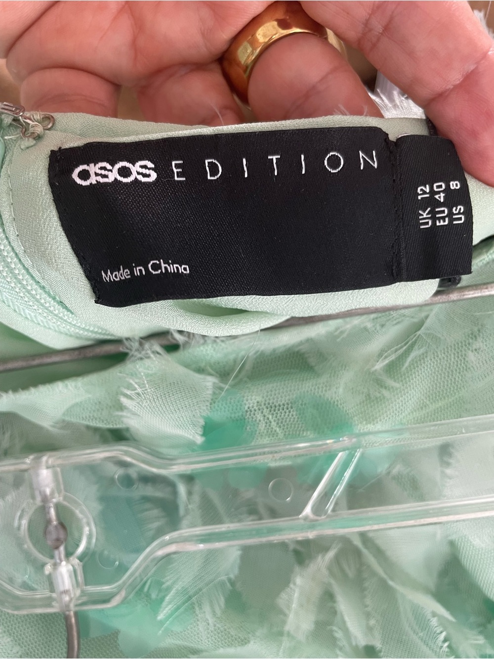 ASOS Elegant Feather-Embellished Mint Green Midi Skirt - Women - Picture 5 of 6